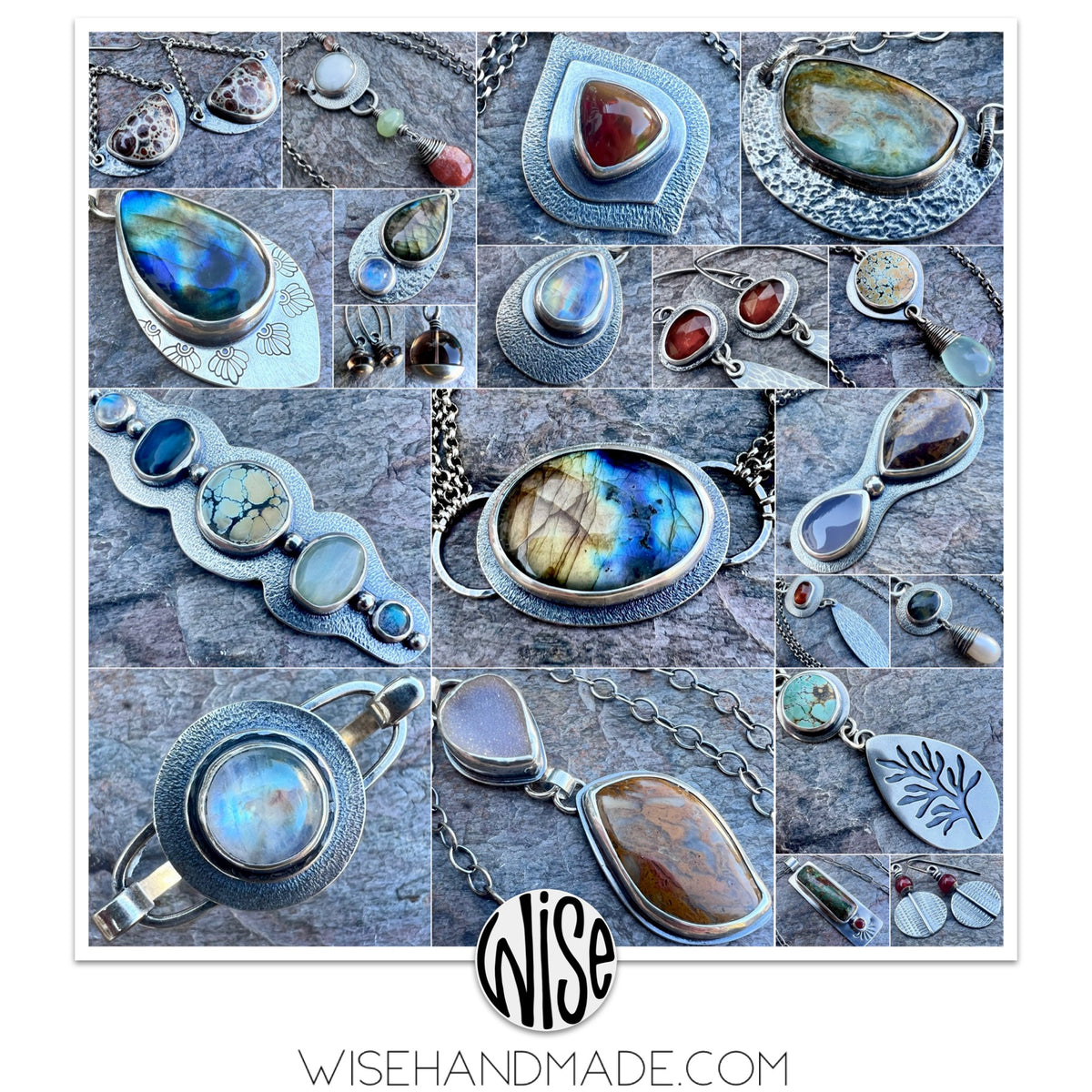 Sterling Silver Opal and Pearl Necklace - Genuine Peruvian Opal and Fresh Water Pearl Pendant - Handmade Jewelry Unique Gift for Her